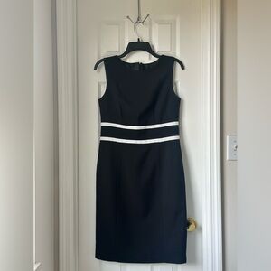 Black Label Black Dress with White Stripes